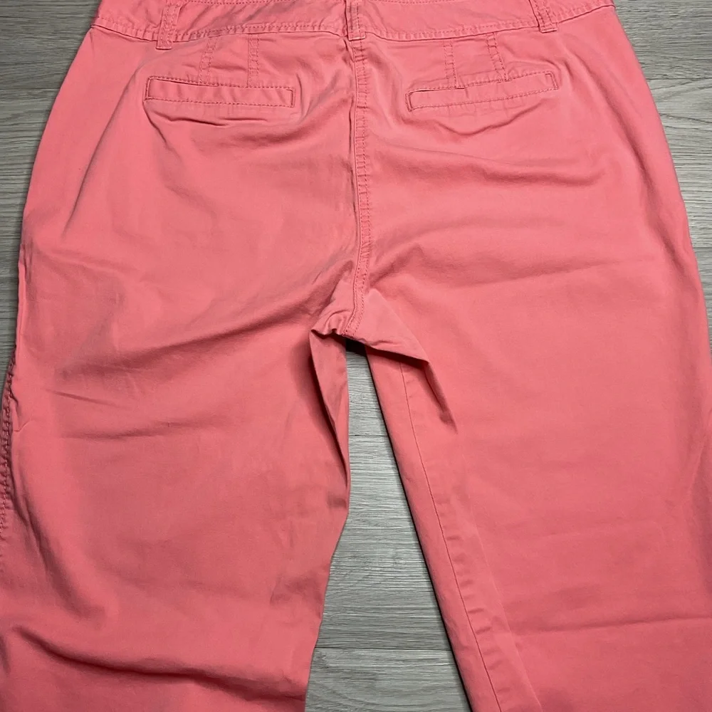 LOFT Signature Chino Pants Womens 12 Coral Pink Straight Leg Mid‎ Rise Trousers
